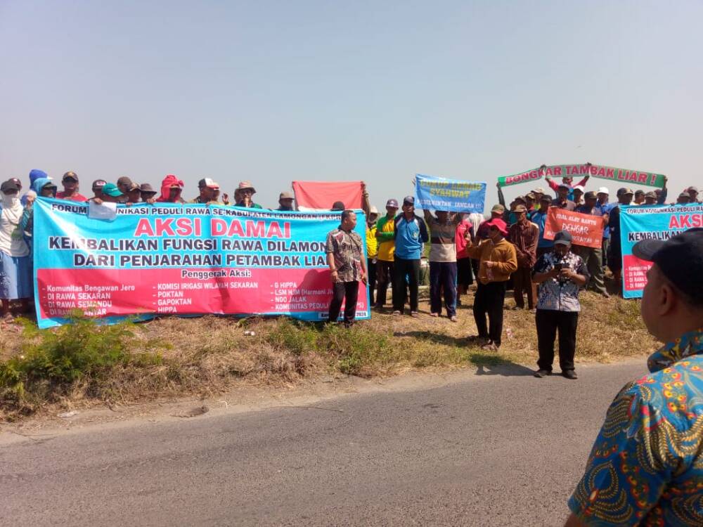 Forum Warga Peduli Rawa Desak Pemerintah Bongkar Tambak Liar di Rawa&nbsp;Sekaran